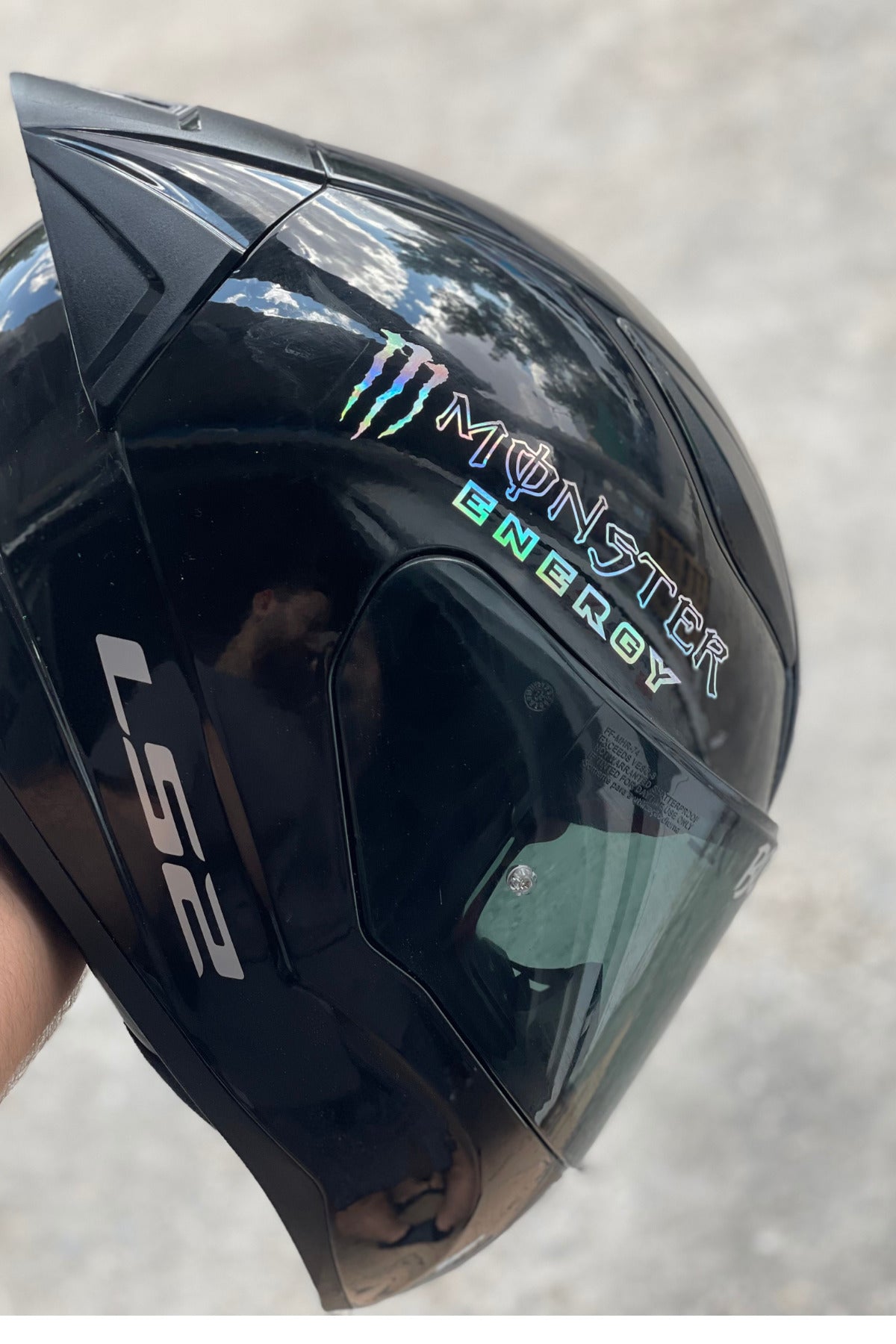 Kask-Motor-Araba için Hologramlı Renk Değiştiren Pençe  Energy Sticker Etiket 13CMX4CM (1 Adet)
