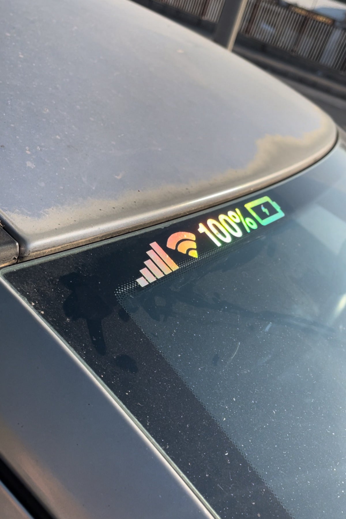 Araba Camı için Hologramlı Renk Değiştiren Pil-Wifi Sticker Etiket 20CMx3CM (1 Adet)