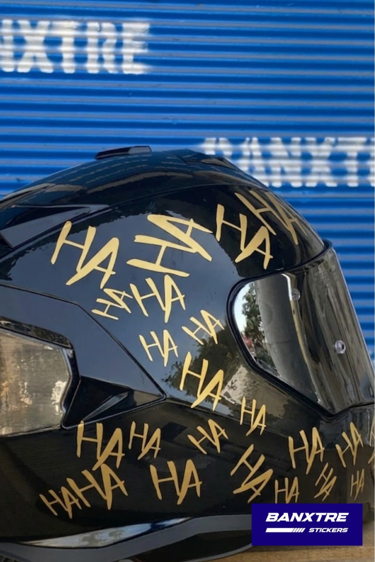 Motor-Araba-Kask için Hahaha Yazılı Sticker Etiket