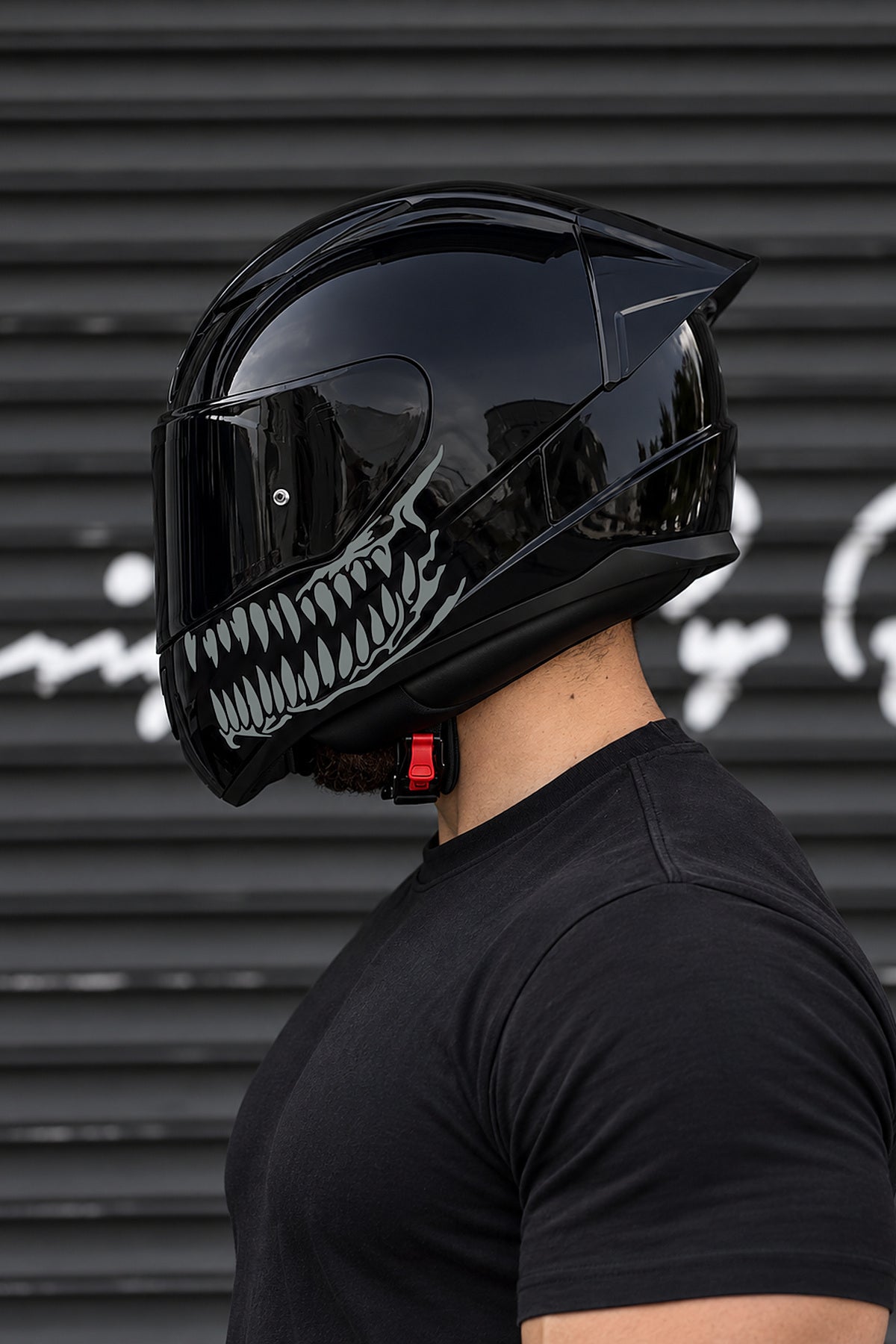 Motosiklet Kaskı için Ruroc Kask Dişleri Sticker Etiket(Sağ ve Sol)