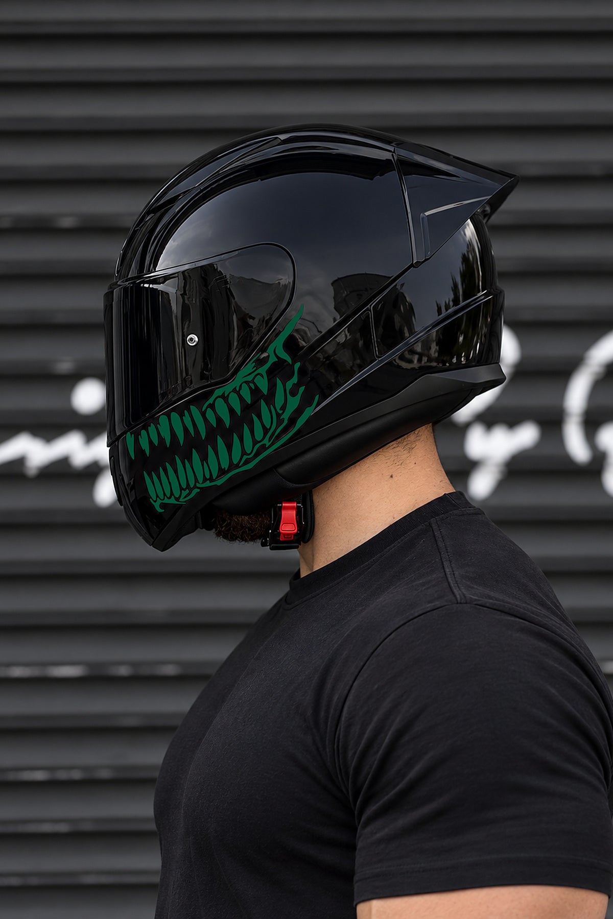 Motosiklet Kaskı için Ruroc Kask Dişleri Sticker Etiket(Sağ ve Sol)