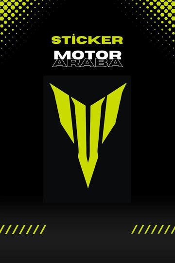Motor Için Dekoratif Neon Sarı Mt Logo Motor-araba Sticker Etiket 15x12cm (1 ADET)