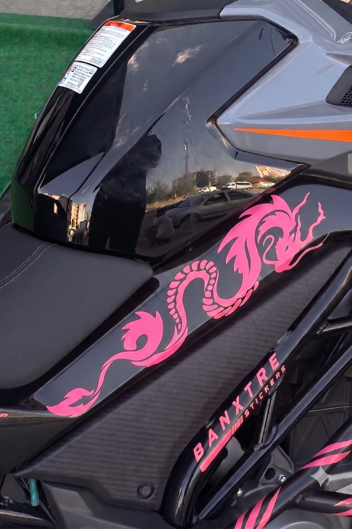 CFMOTO NK250 Uyumlu Ejderha Tasarım Orta Grenaj Sticker Seti Sağ ve Sol