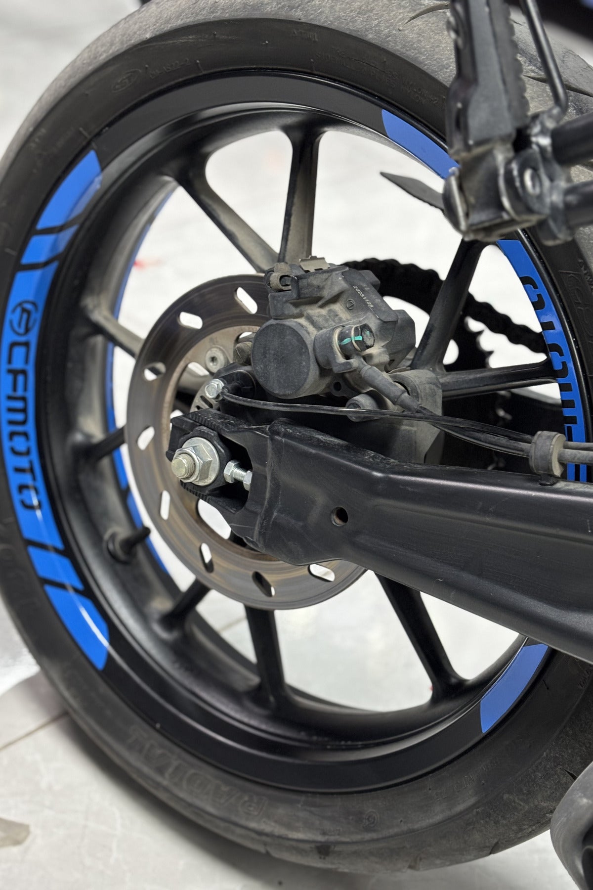 CF Moto Tüm Modeller Uyumlu Açık Mavi Jant Şeridi Sticker Etiket (8 Parça)