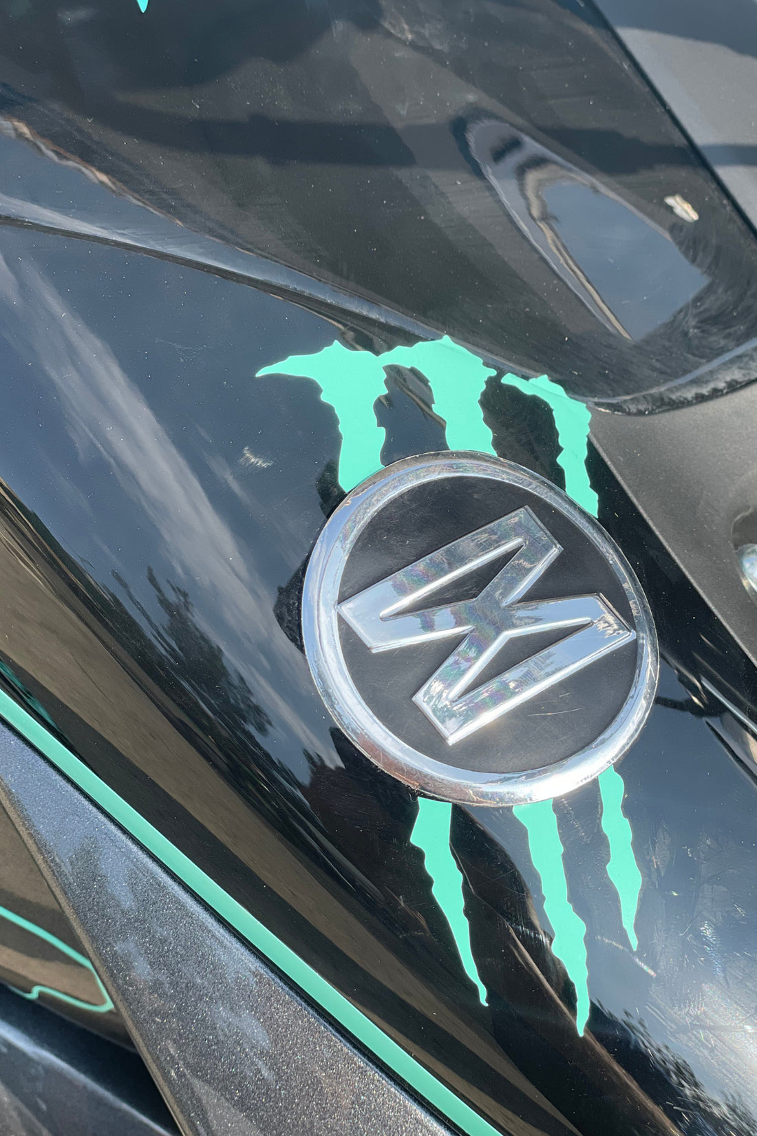 Motor-Araba-Kask için Nane Renk Enerji Sticker Etiket (1 Adet)