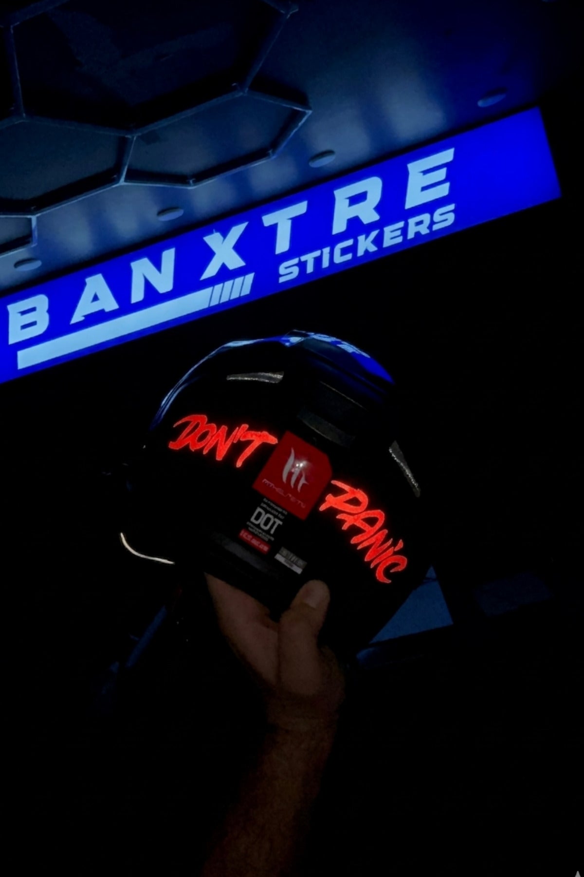 Motosiklet ve Kask için Reflektörlü Dont Panic Sticker Etiket (1 Adet)