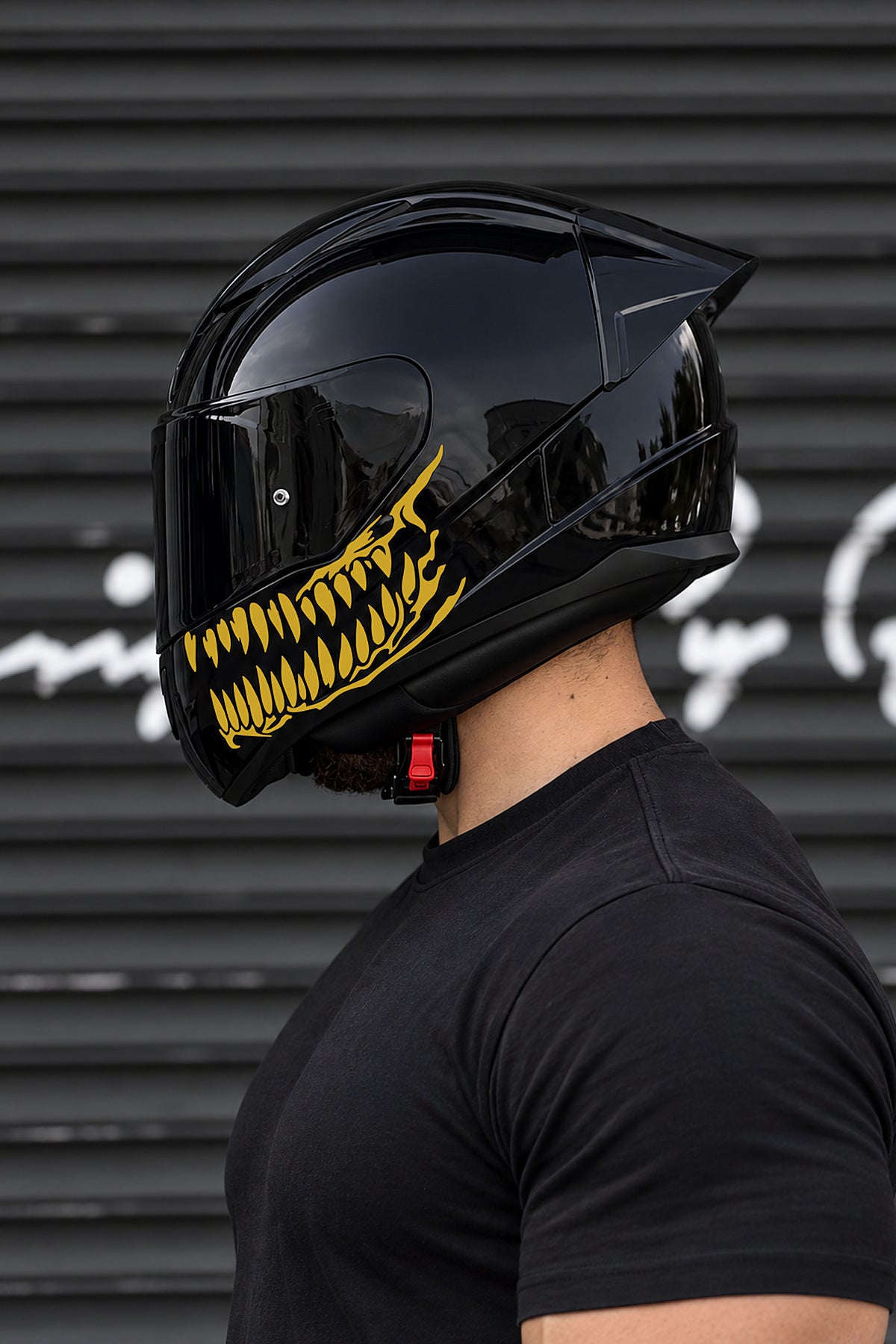 Motosiklet Kaskı için Ruroc Kask Dişleri Sticker Etiket(Sağ ve Sol)