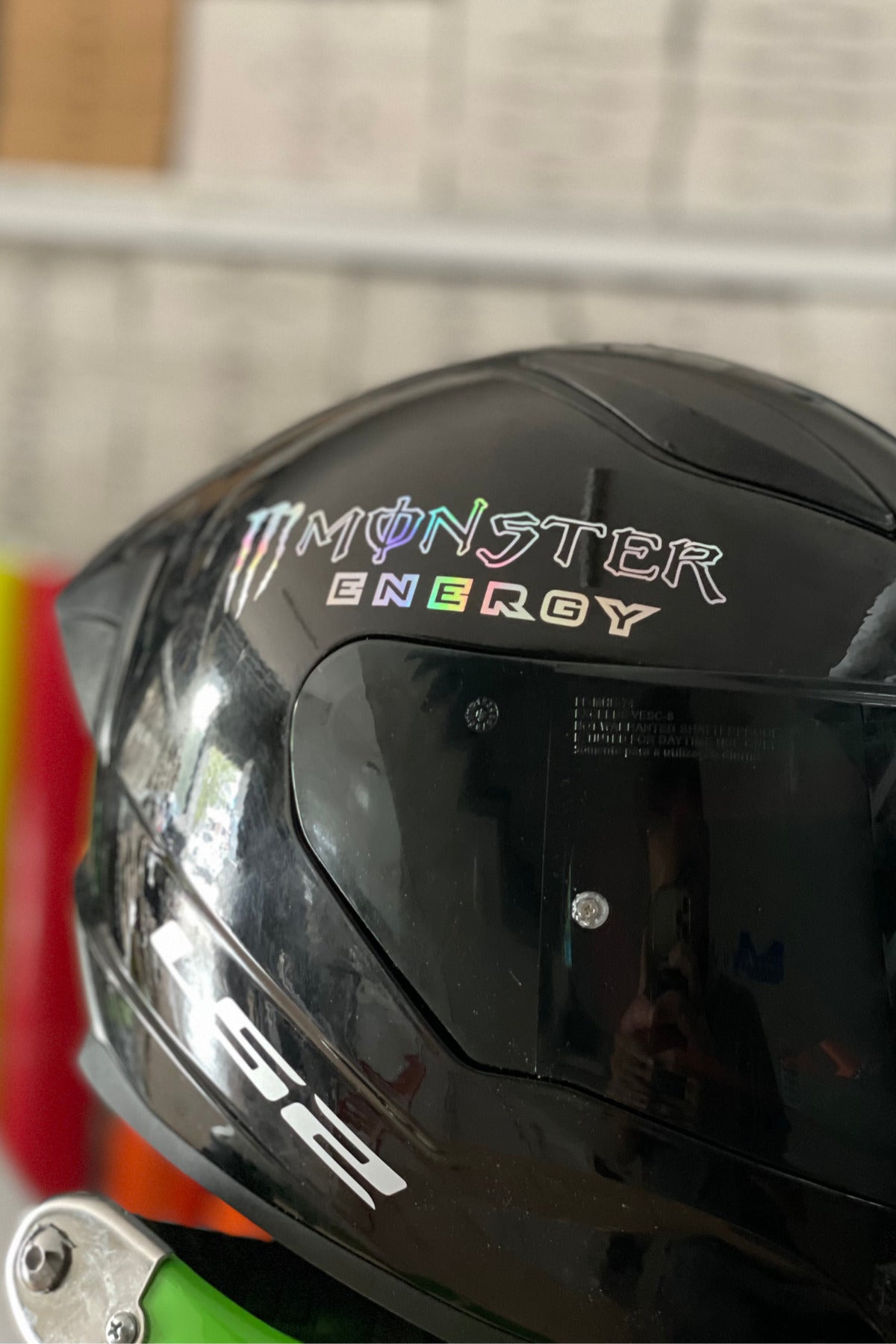 Kask-Motor-Araba için Hologramlı Renk Değiştiren Pençe  Energy Sticker Etiket 13CMX4CM (1 Adet)