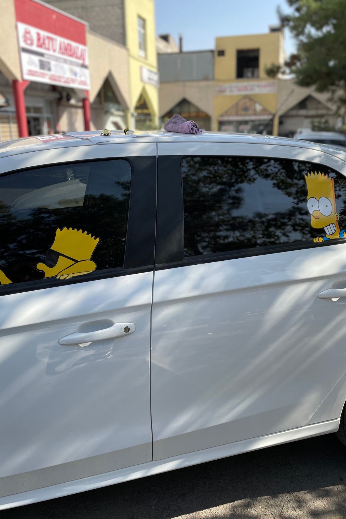 Araba Camı için Simpsonlar Seti SOL Taraf için Ön-Arka Cam Sticker Etiket