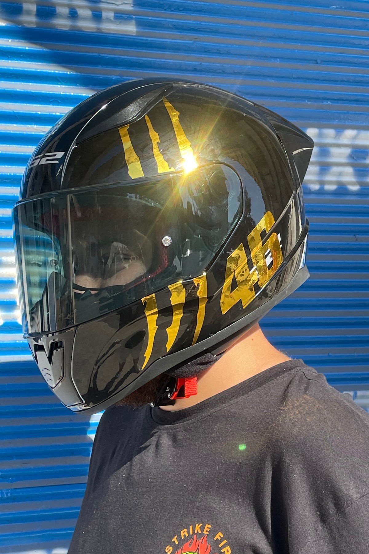 Kask için Gold Altın Renk Sticker Seti Pençe İzi ve 46  Sticker Etiket Seti (Toplam 2 Parça)