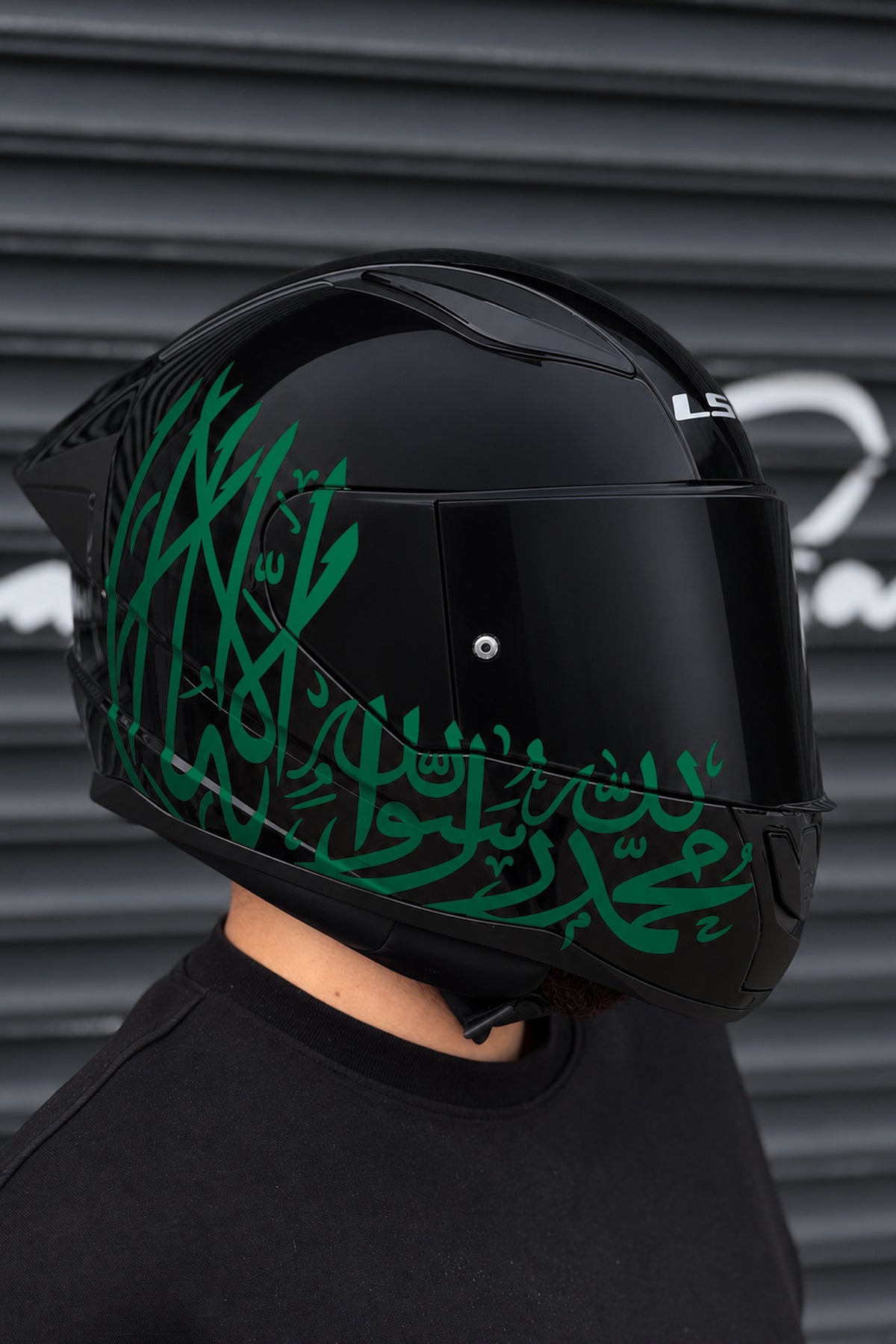 Motosiklet Kaskı için Arapça Dua Kelime-i Tevhid Sticker Etiket (1 Adet)