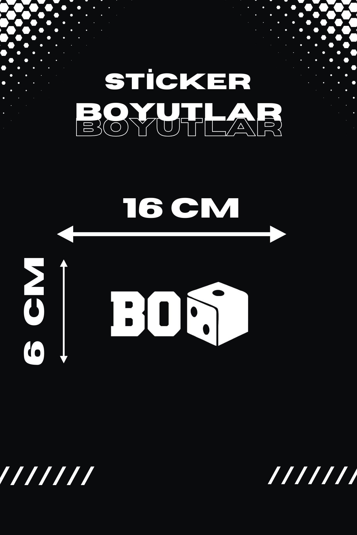 Dekoratif Beyaz Bozar Sticker Motor-Araba-Kask için Bozar Etiket 16CMx6CM (1 Adet)