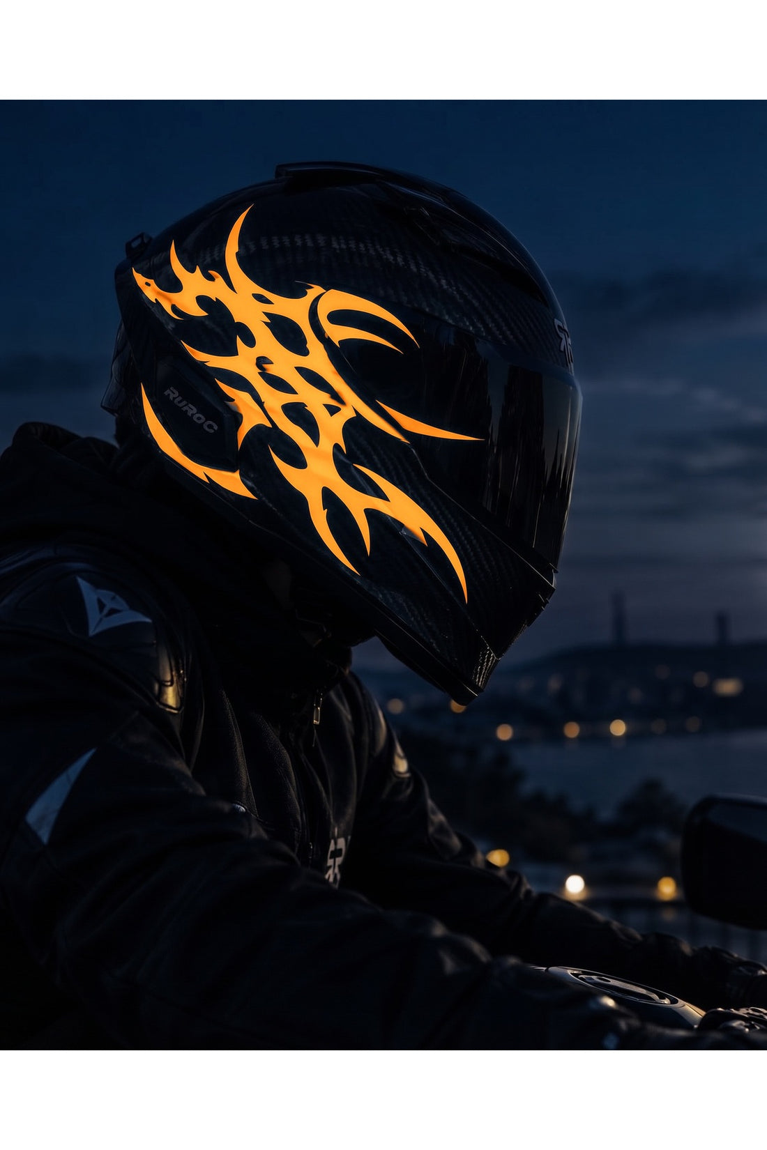 Kask ve Motosiklet için Reflektörlü Ultra Tribal V2 Gotik Sticker (1 Adet)