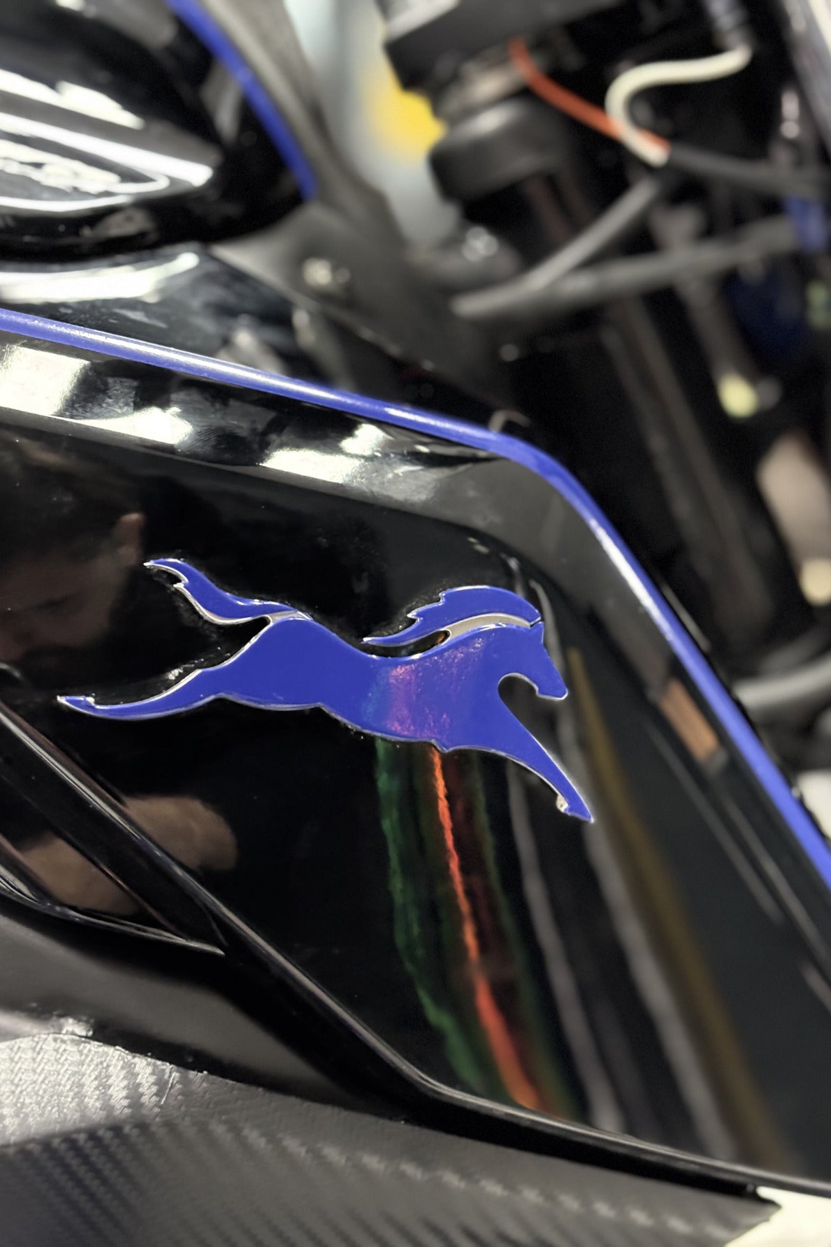 TVS Radier ve Apache Uyumlu Koyu Mavi At Sticker Etiket (2 Adet)(ÜRÜN STİCKERDIR)