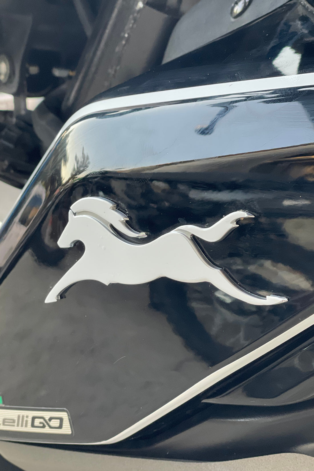 TVS Raider için Beyaz TVS At Logosu Birebir Uyumlu Sticker Seti (Sağ ve Sol )