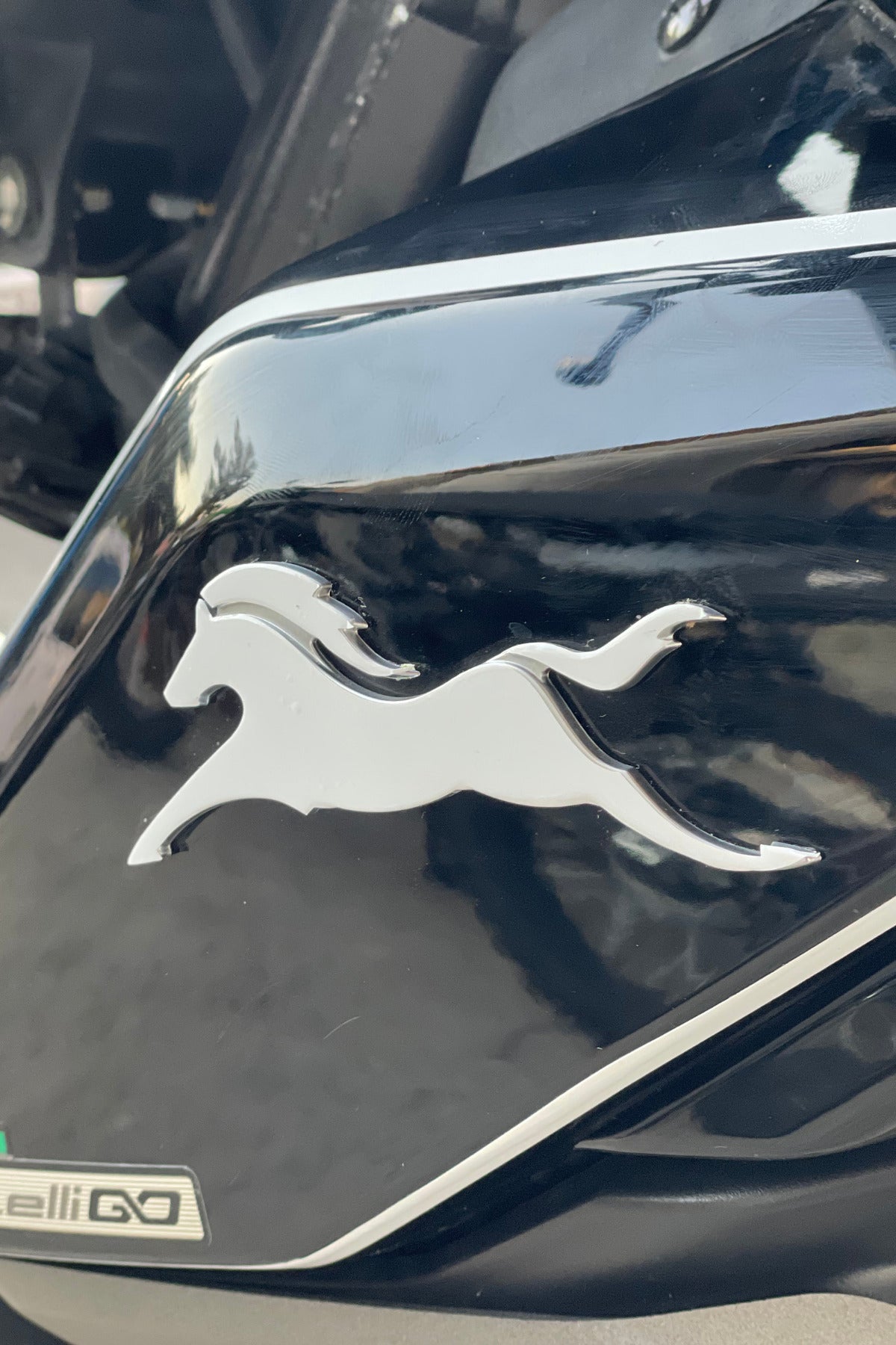 TVS Raider için Beyaz TVS At Logosu Birebir Uyumlu Sticker Seti (Sağ ve Sol )