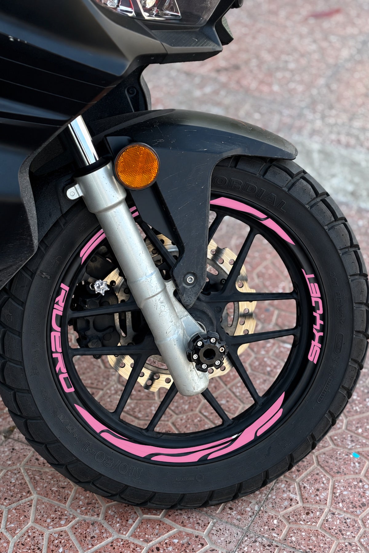 Skyjet Rivero Scooter için 16 Parça Jant Şeridi Sticker Seti (Ön-Arka Yeterli)