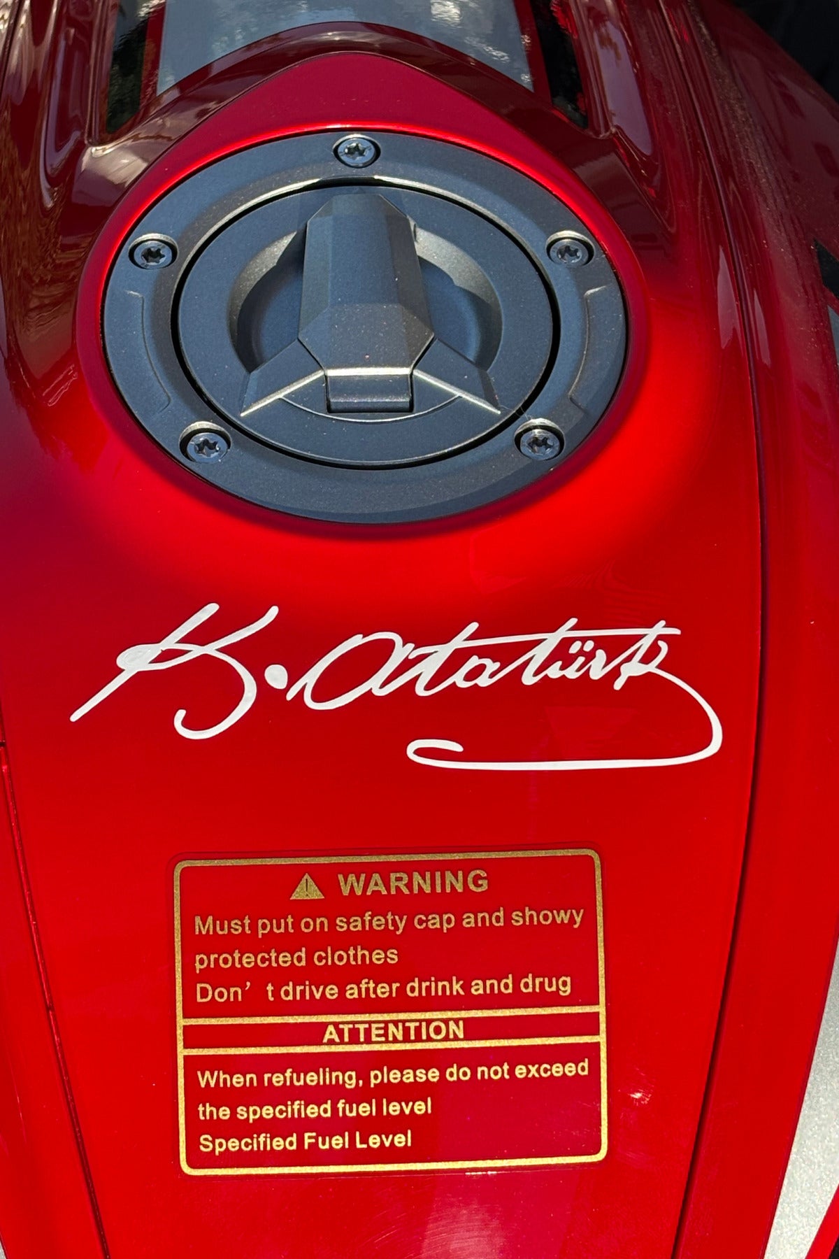 Motor-Araba-Kask için Beyaz Atatürk Sticker Etiket (12CM)