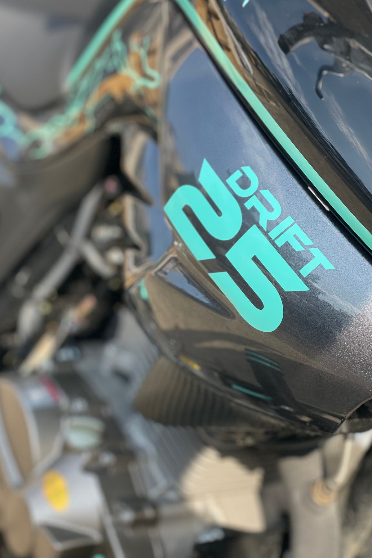 Motor için Dekoratif  Nane Renk Drift 25 Sticker Etiket (1 Adet)