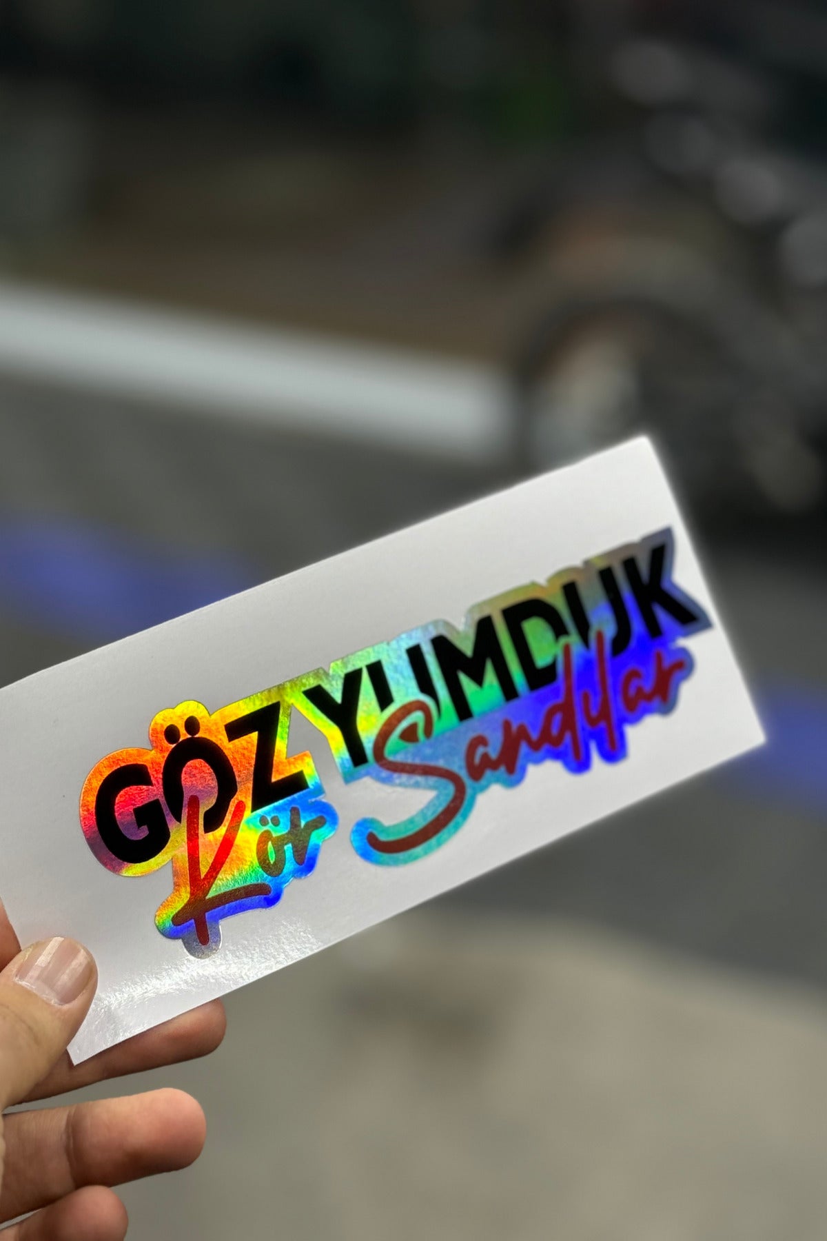 Araba ve Motor için Hologramlı Yazılı Sticker Etiket