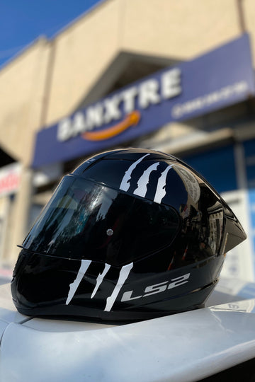 Kask için Dekoratif Beyaz Renk Pençe İzi Sticker Etiket 18CMx6CM (1 Adet)