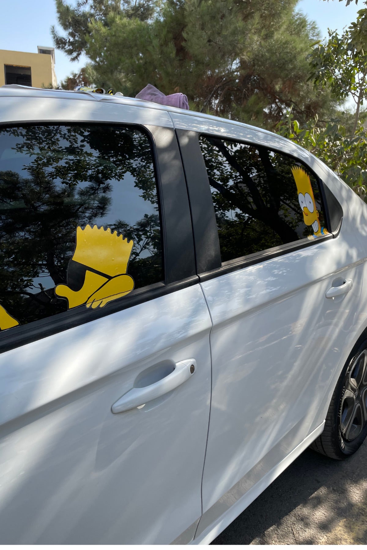 Araba Camı için Simpsonlar Seti SOL Taraf için Ön-Arka Cam Sticker Etiket