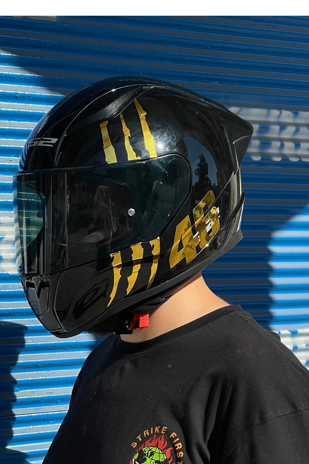 Kask için Gold Altın Renk Sticker Seti Pençe İzi ve 46  Sticker Etiket Seti (Toplam 2 Parça)