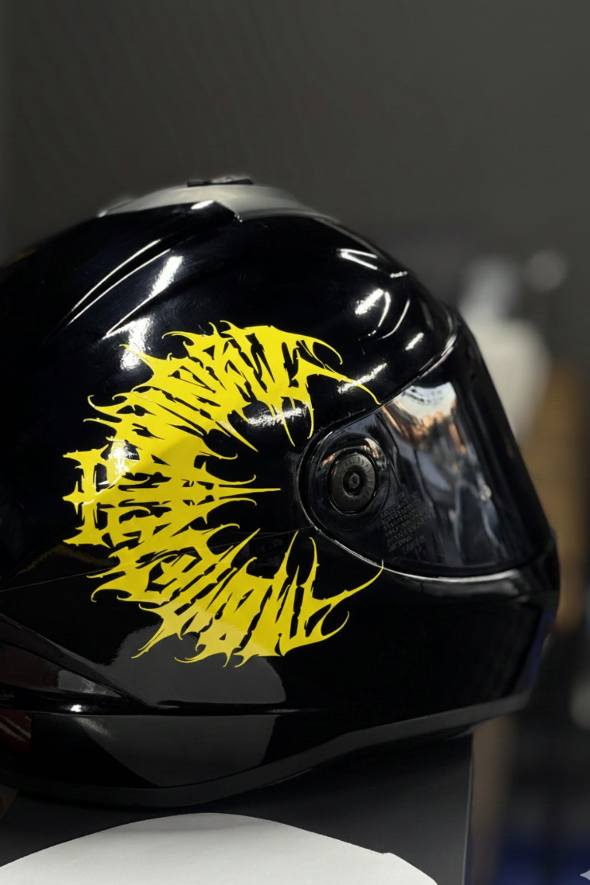 Kask ve Motosiklet için Yarım Tribal Gotik Daire Sticker Etiket