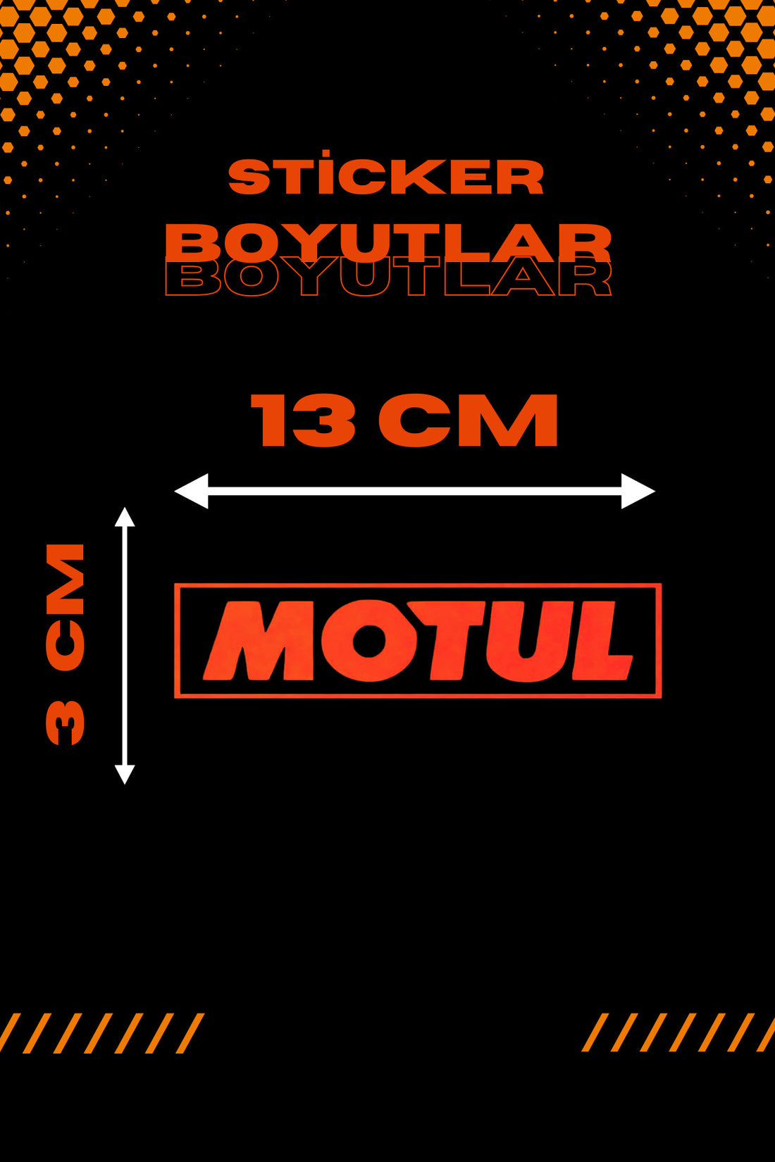 Dekoratif Neon Turuncu Not Stock Sticker Araba-Motor için Etiket 13CMx3CM (1 Adet)