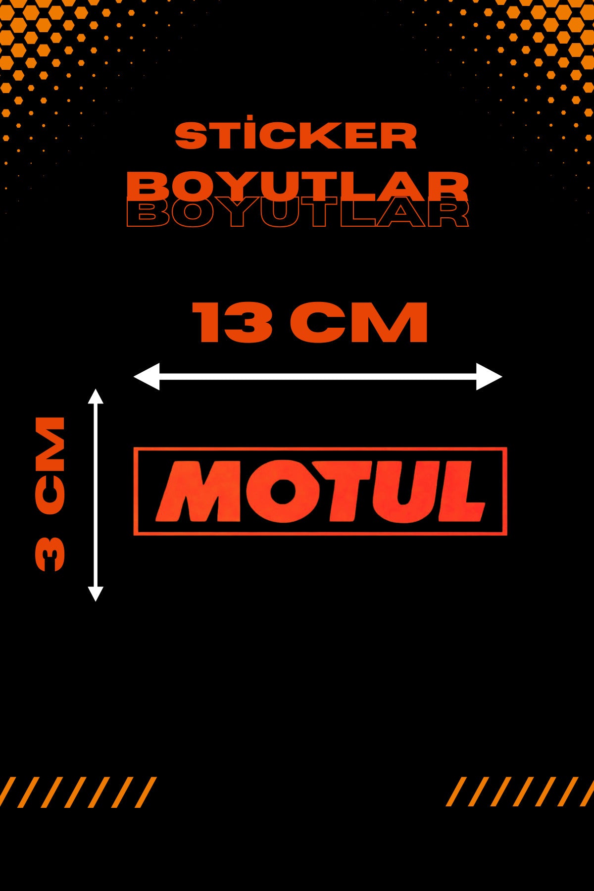 Dekoratif Neon Turuncu Not Stock Sticker Araba-Motor için Etiket 13CMx3CM (1 Adet)