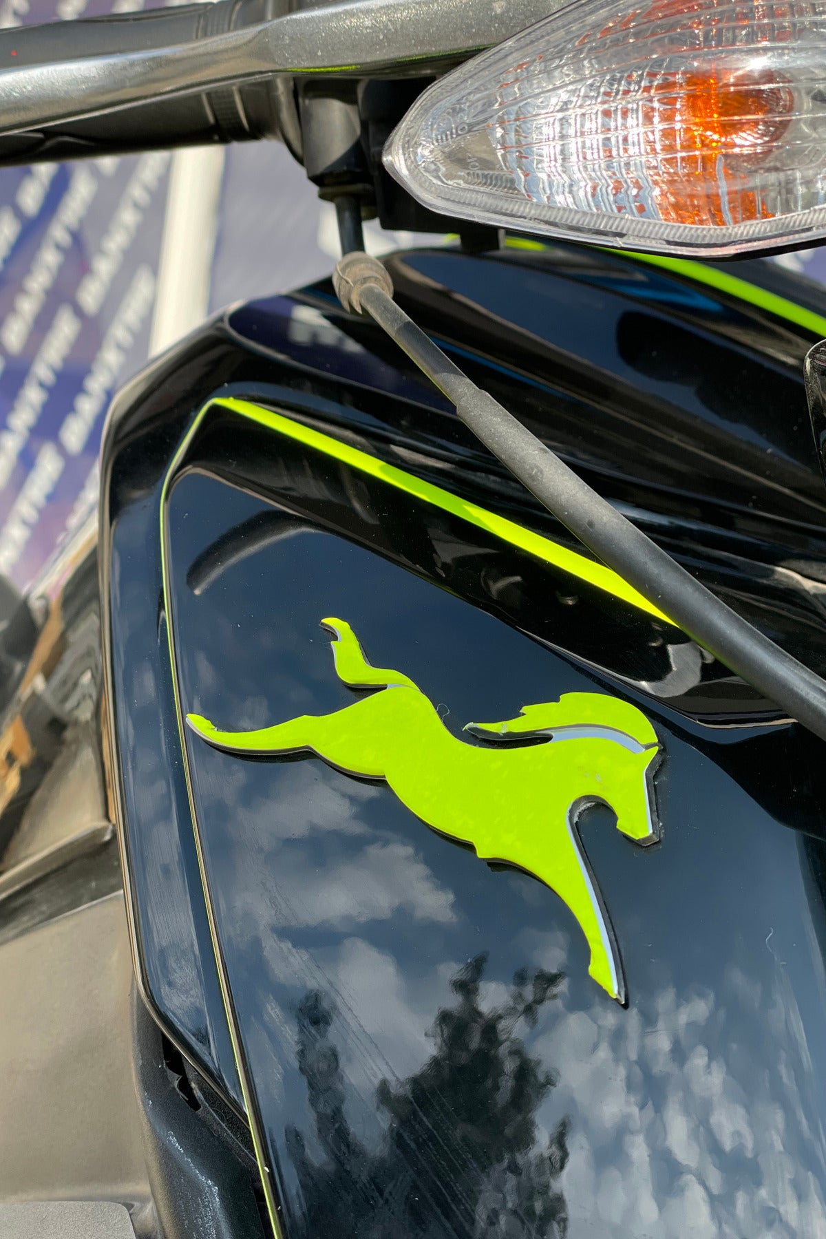 TVS Raider için Neon Sarı TVS Logosu At için Birebir uyumlu Sticker Etiket Seti (Sağ ve Sol )