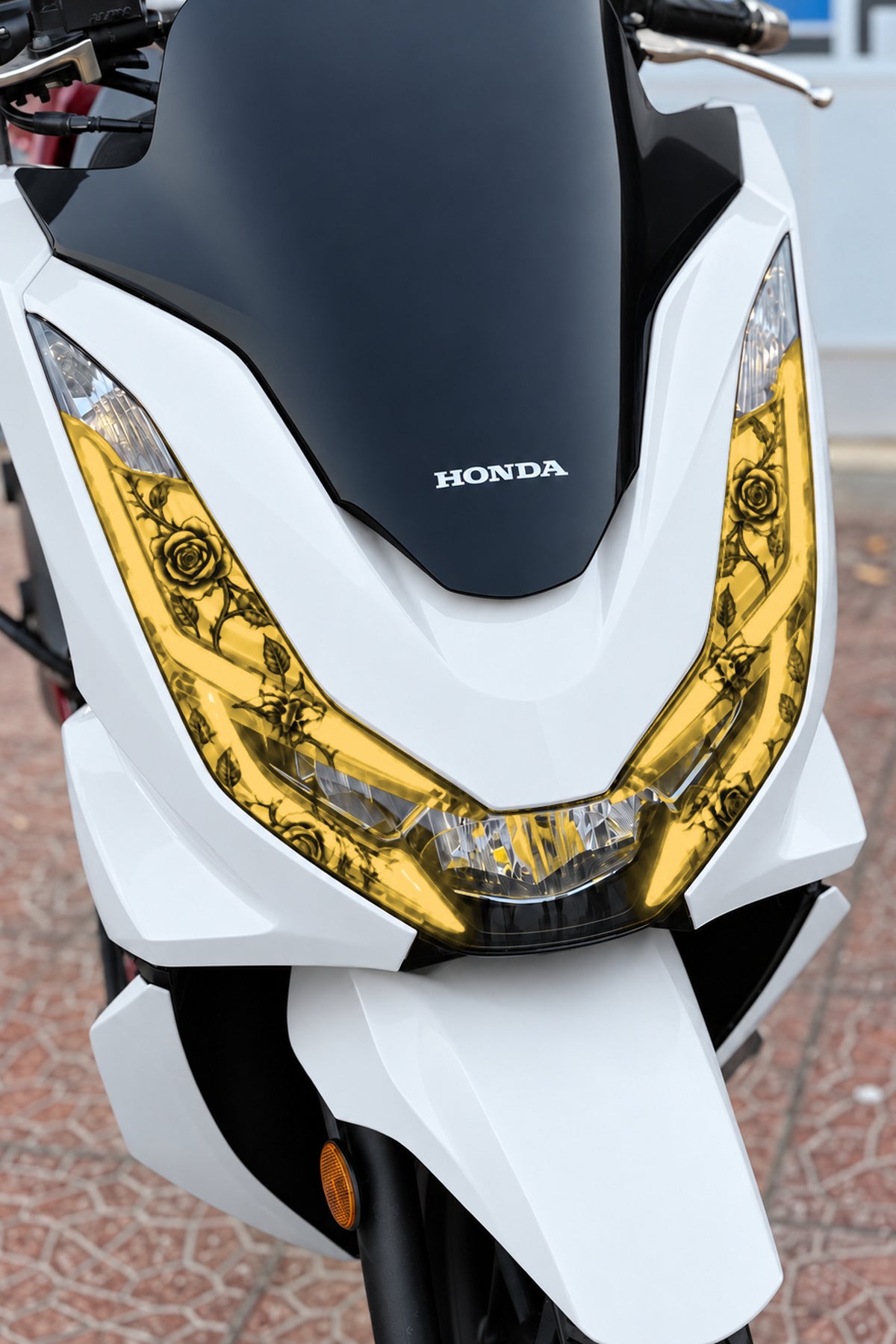Honda PCX için Sarmaşık Desenli Kalın Kesim Far Filmi Far Tasarım Sticker (2021-2022-2023-2024 Uyumlu)