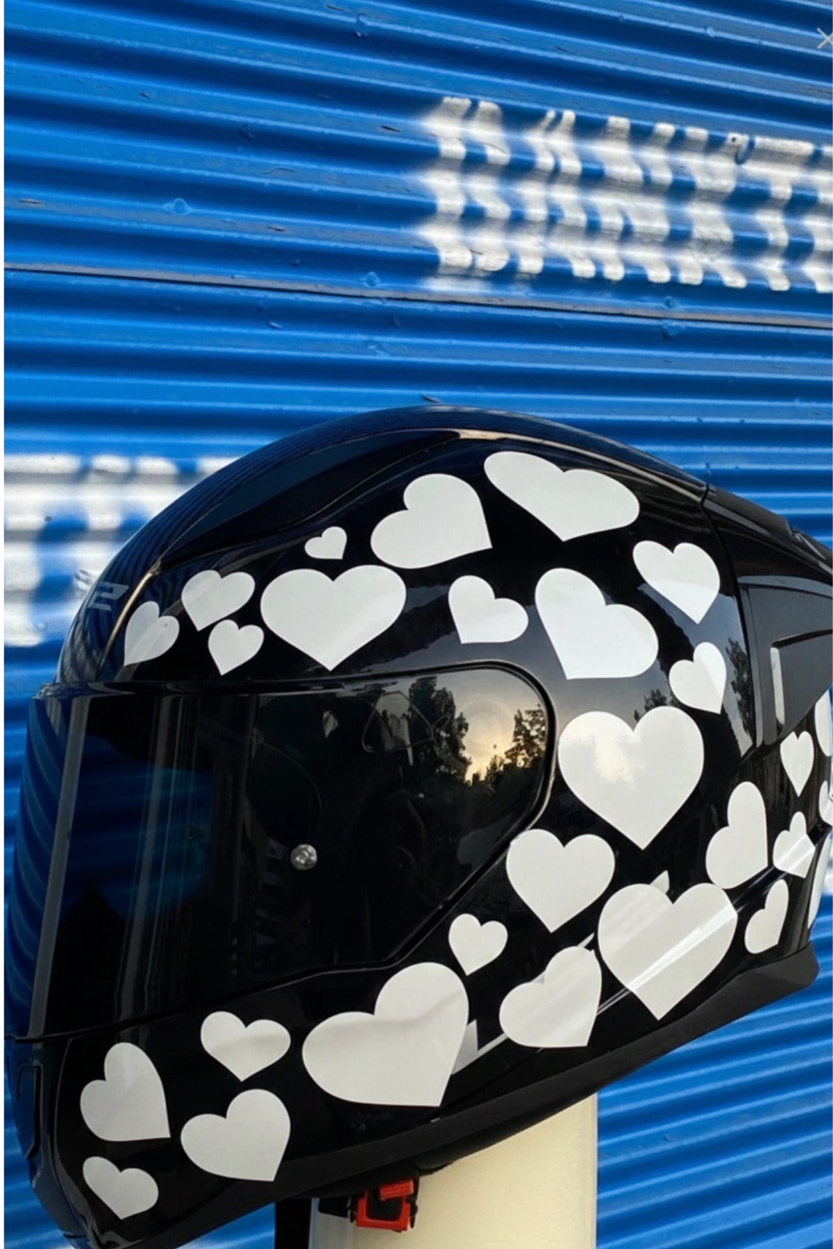 Kask-Motor-Araba için Renkli Kalpli Sticker Etiket Seti