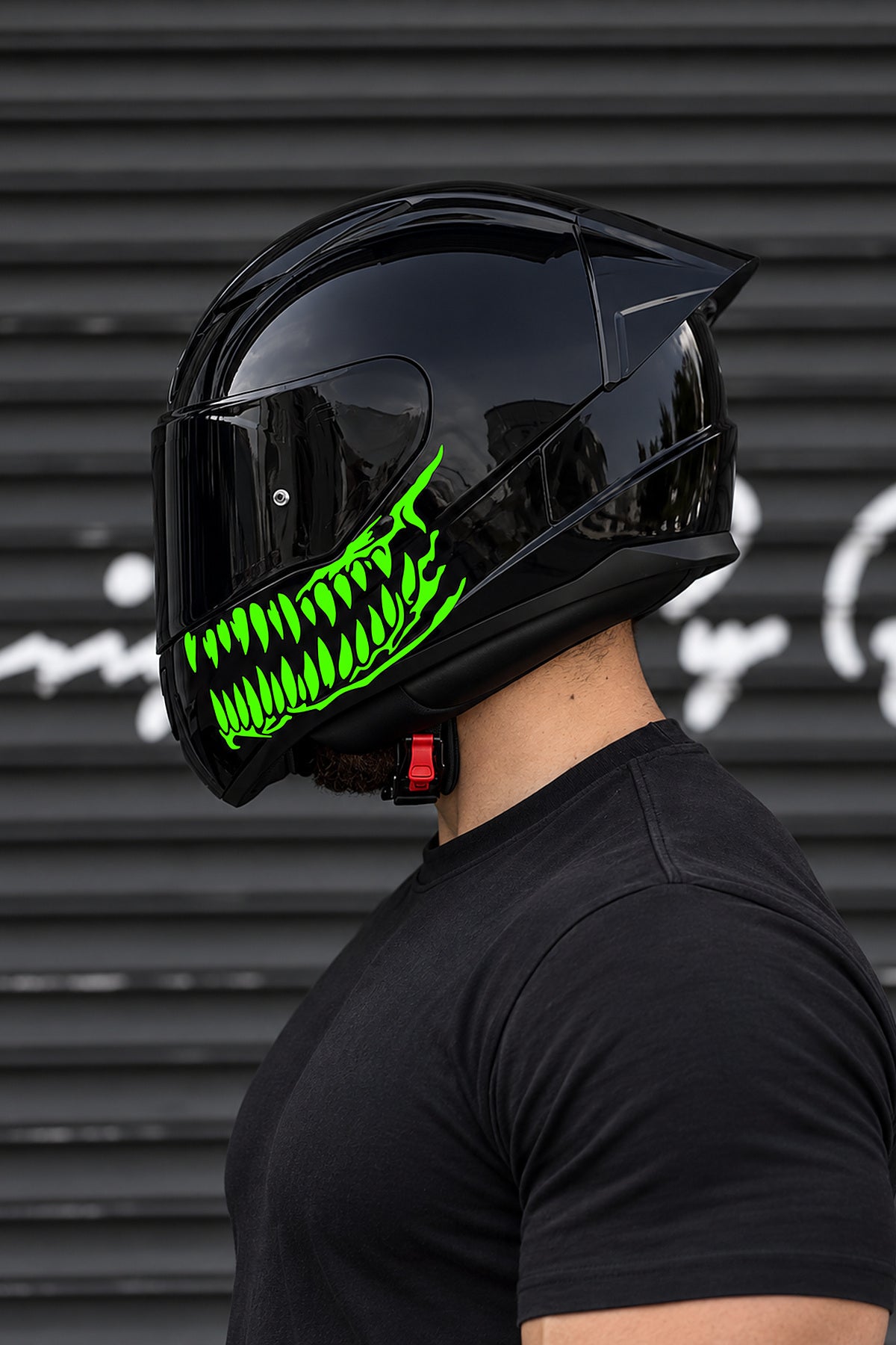 Motosiklet Kaskı için Ruroc Kask Dişleri Sticker Etiket(Sağ ve Sol)