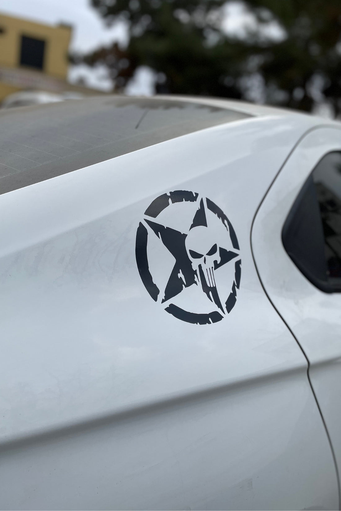 Araba ve Motor için Siyah Renk Punisher Sticker Etiket (20CMx20CM) (1 Adet)
