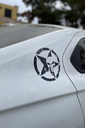 Araba ve Motor için Siyah Renk Punisher Sticker Etiket (20CMx20CM) (1 Adet)