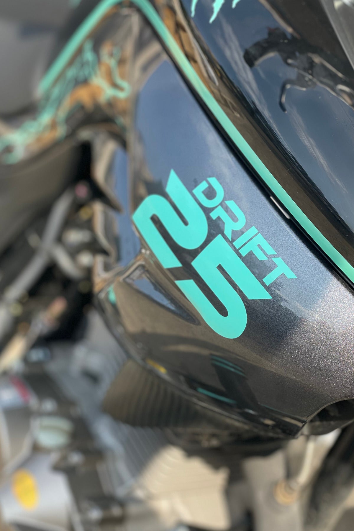 Motor için Dekoratif  Nane Renk Drift 25 Sticker Etiket (1 Adet)