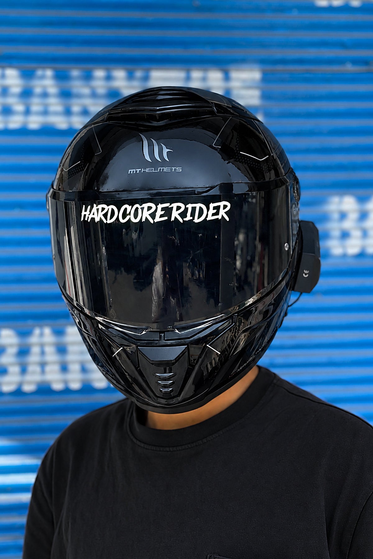 Motosiklet Kask Vizörü için Hard Core Rider Vizör Yazı Sticker Etiket