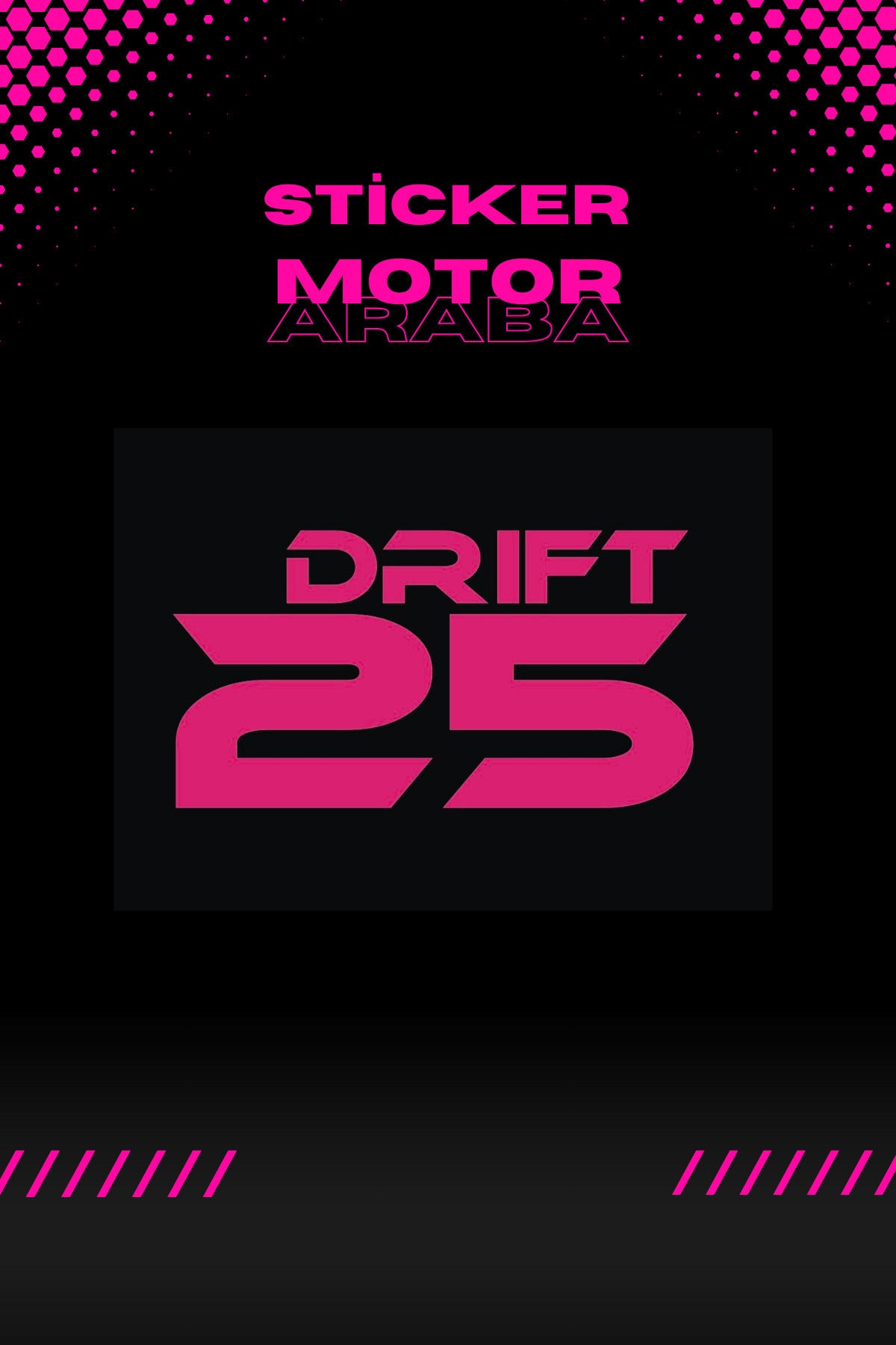 Dekoratif Neon Pembe Drift 25 Sticker Araba-Motor için Etiket 11CMx7CM (1 Adet)