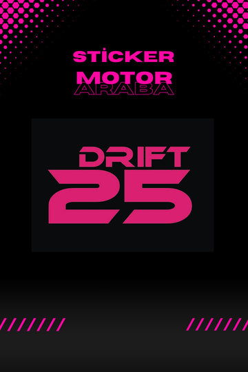 Dekoratif Neon Pembe Drift 25 Sticker Araba-Motor için Etiket 11CMx7CM (1 Adet)