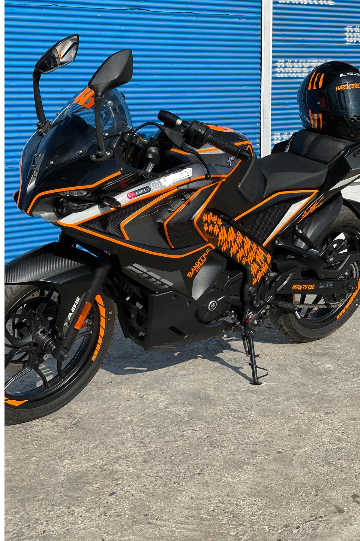 Bajaj Pulsar RS200 için Orafol Neon Turuncu Sticker Seti 29 Parça