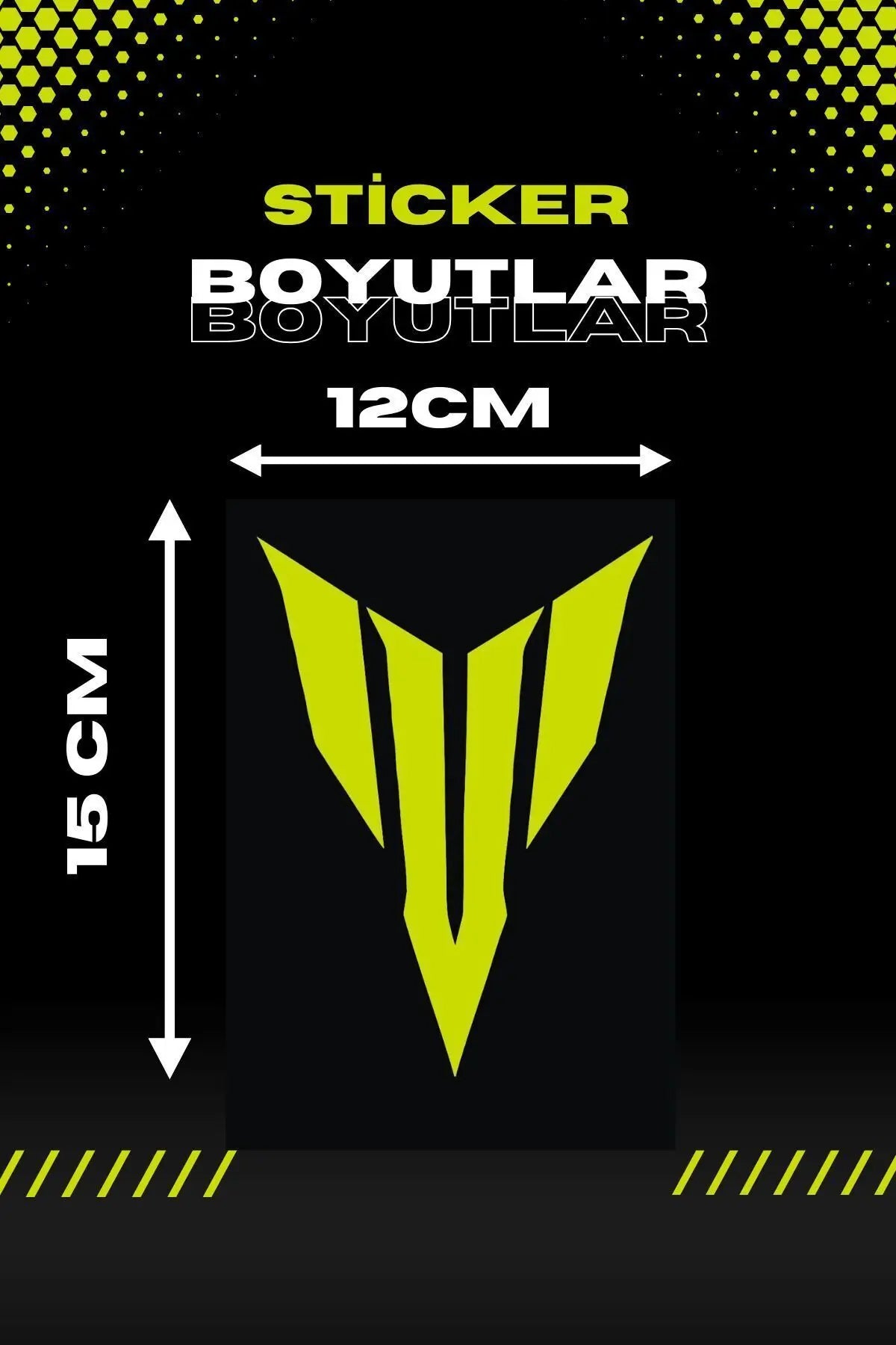 Motor Için Dekoratif Neon Sarı Mt Logo Motor-araba Sticker Etiket 15x12cm (1 ADET)