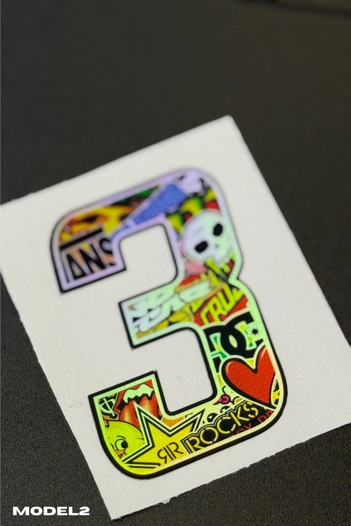 Motor-Araba-Laptop için Hologramlı Renkli Mini Sticker