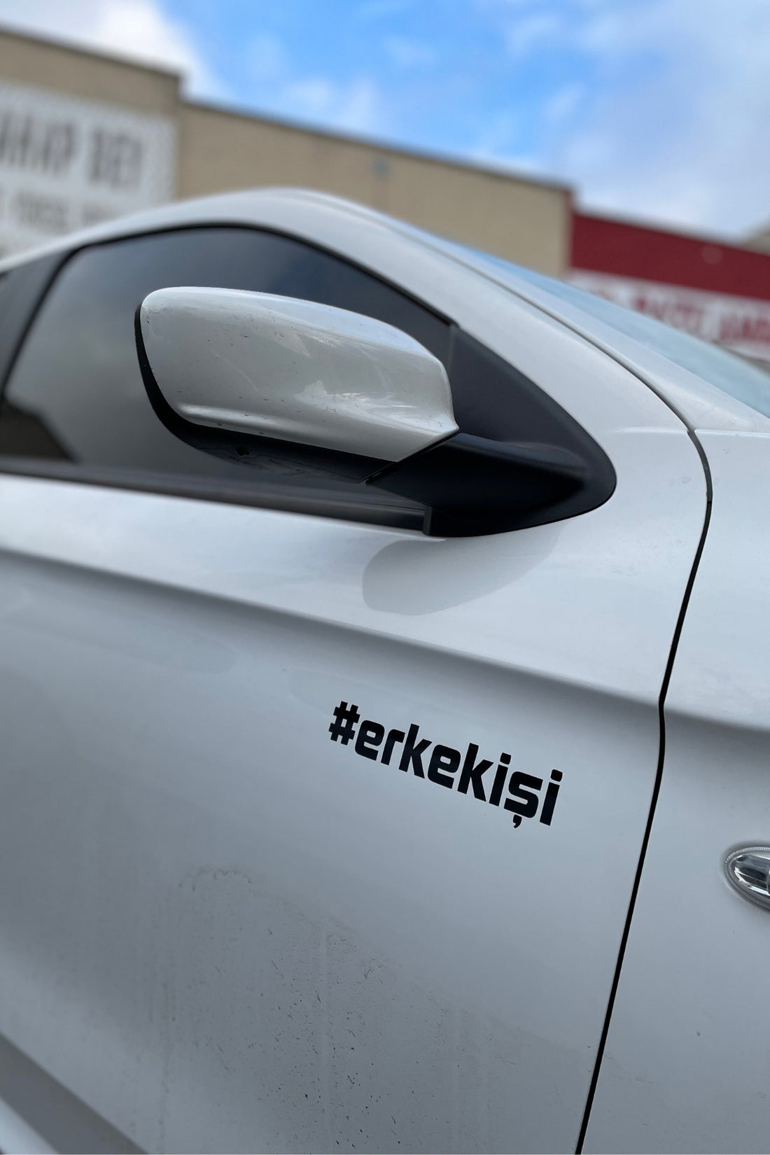 Araba ve Motor için Siyah Renk Erkek İşi Sticker Etiket (1 Adet)