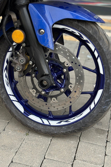 Yamaha R25 Grubu için Tüm Yıllara Uyumlu Beyaz Renk 12 Parça Jant Şeridi
