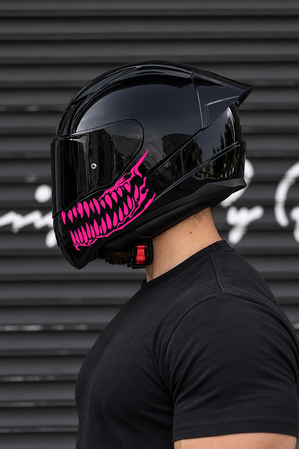 Motosiklet Kaskı için Ruroc Kask Dişleri Sticker Etiket(Sağ ve Sol)
