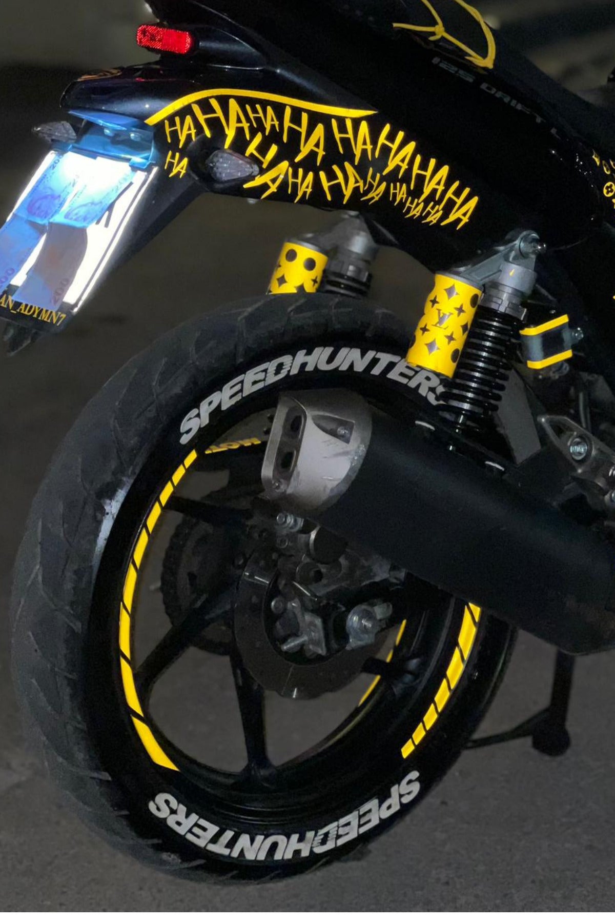 Reflektif Gece Parlayan Jant Şeridi Motor için Reflektif Parlayan Jant Şeridi 8 Parça
