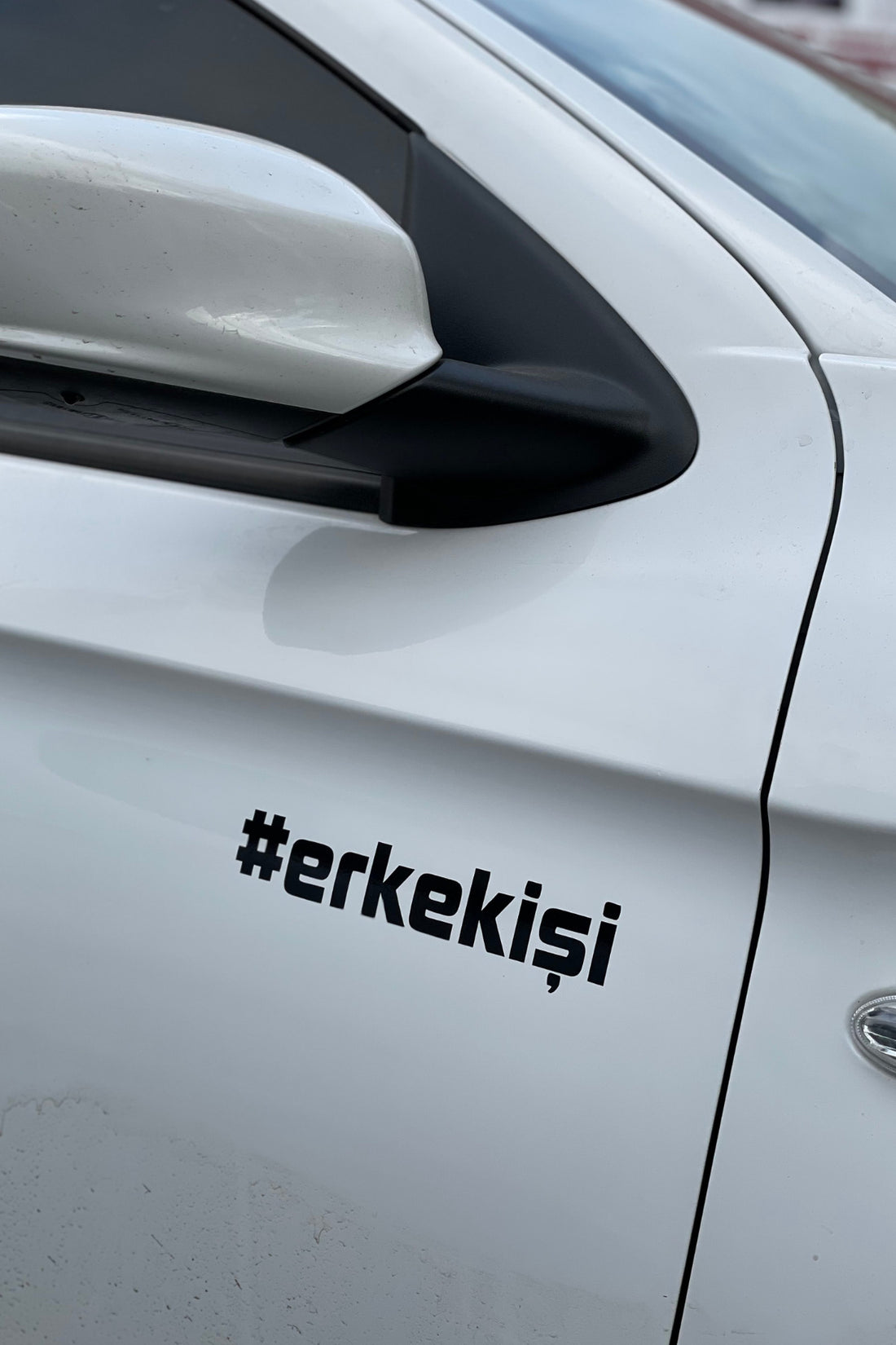 Araba ve Motor için Siyah Renk Erkek İşi Sticker Etiket (1 Adet)