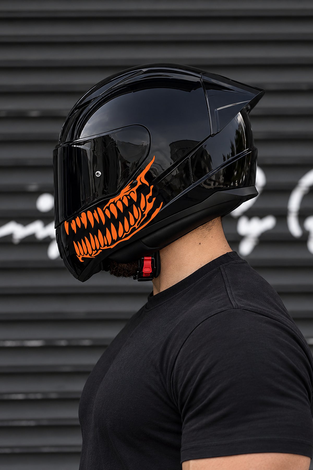 Motosiklet Kaskı için Ruroc Kask Dişleri Sticker Etiket(Sağ ve Sol)