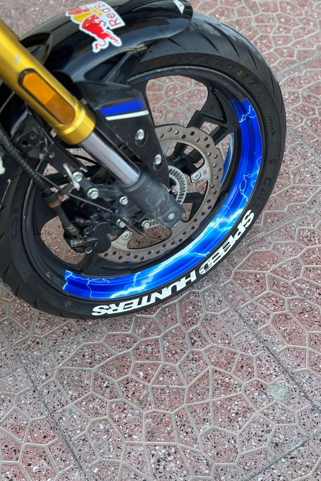 Motosiklet ve Motor için 17 Inch Jantlara Uyumlu Şimşek Desenli Yarım Jant Şeridi (4 Parça)